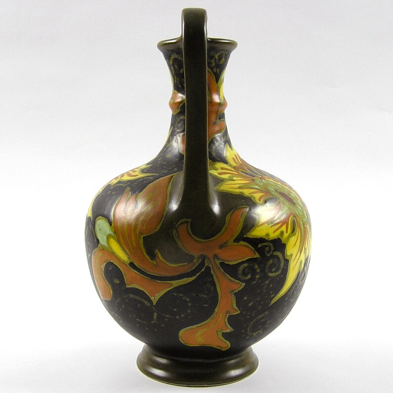 1926 Gouda Pottery Sunflower Vase Rembrandt Holland Double Etsy