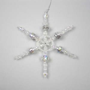 Snowflake Ornament Handmade Crystal Bead Ornament Tree Bling Tree Sparkle