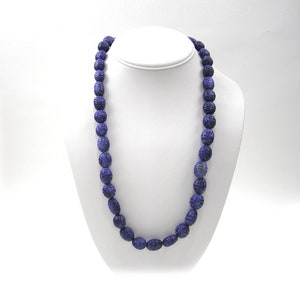 Blue Bead Necklace with Adjustable Dori 24&quot; - 32&quot; inch Sodalite Necklace