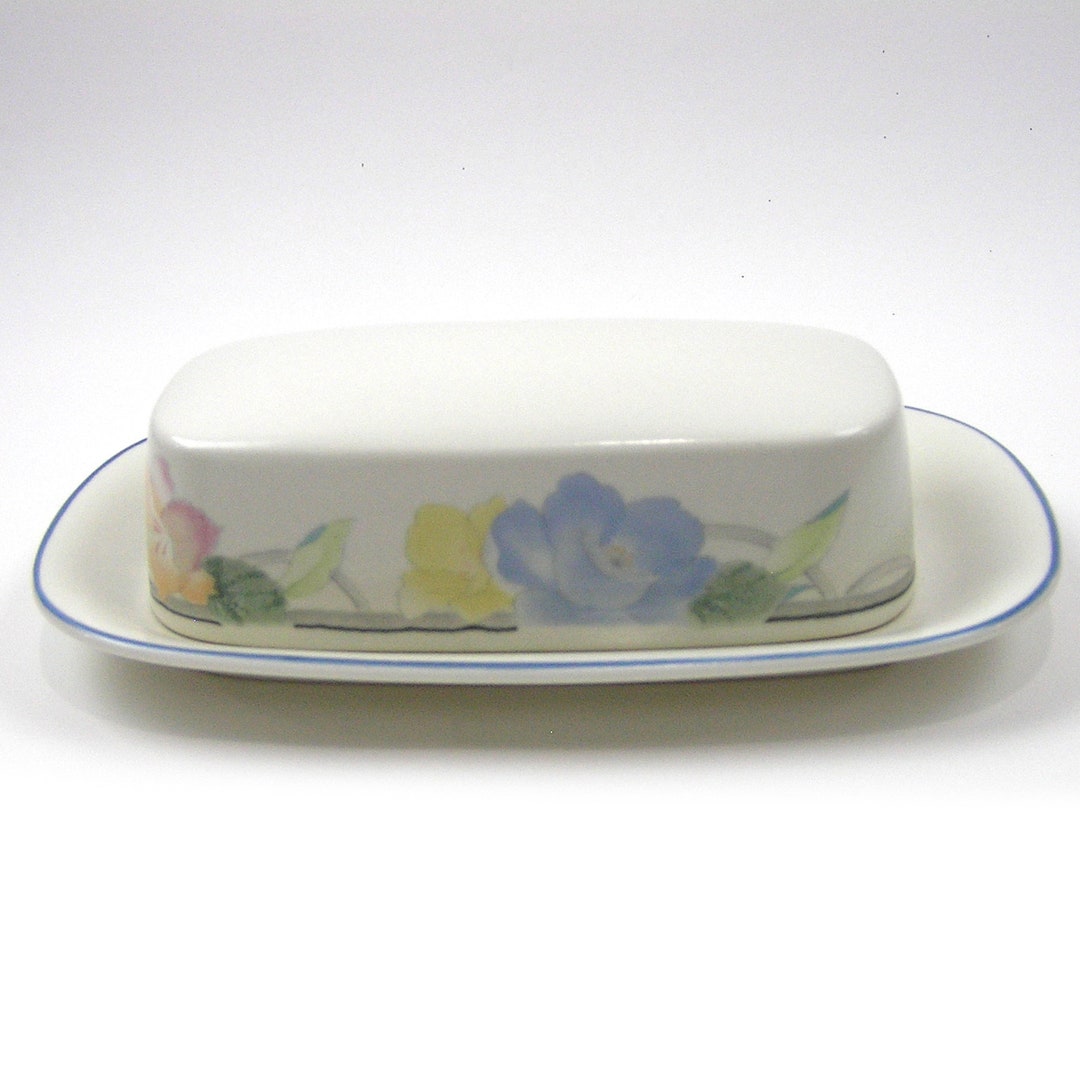 Mikasa Intaglio Covered Butter Dish Mikasa Garden Poetry Etsy