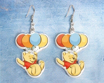 Flying Away Pooh Earrings