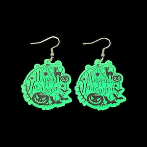 Happy Halloween Glow In The Dark Earrings