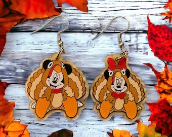 Mickey Mouse And Minnie Turkey Earrings
