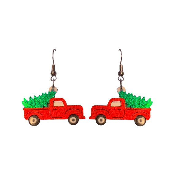 Little red cheap truck earrings