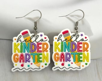 Boucles d'oreilles Bonjour prof de maternelle