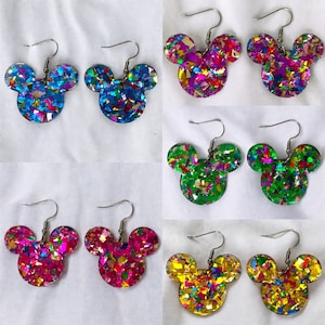 Confetti Mickey Mouse Head Earrings
