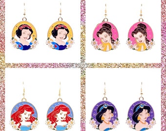 Prinzessin Ohrringe Lot Schneewittchen, Belle, Ariel und Jasmin