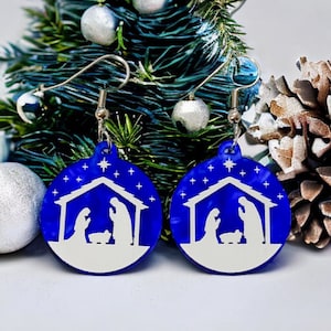 Nativity Holy Night Ornament Earrings