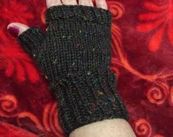 Simple fingerless mitts