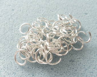 50 jump rings - 8mm extra strong - silver plated - opening jump rings - strong jump rings - 8mm jump ring