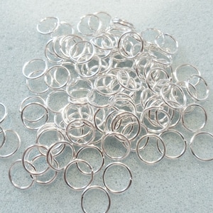 100 jump rings - 8mm - silver plated - opening jump  - 8mm jump rings - silver plated 8mm jump ring