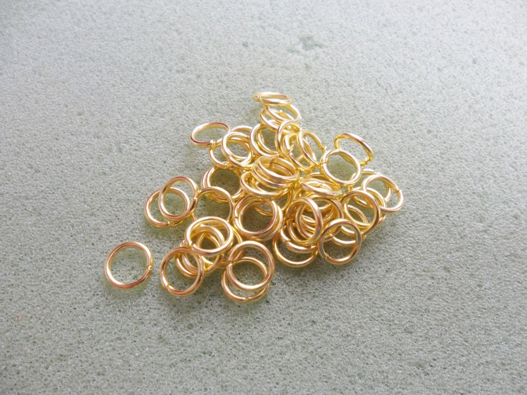 50 Jump Rings - 6mm Extra Strong - Gold Plated - Opening Jump Rings ...