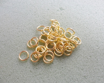 50 jump rings - 6mm extra strong - gold plated - opening jump rings - strong jump rings - 6mm jump ring - gold plated jump ring
