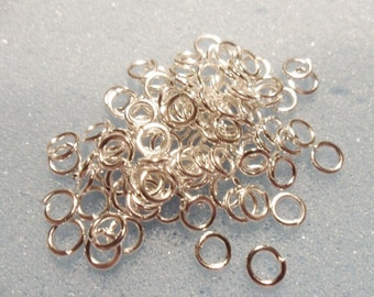 100 jump rings - 4mm - silver plated - opening jump rings - 4mm jump ring