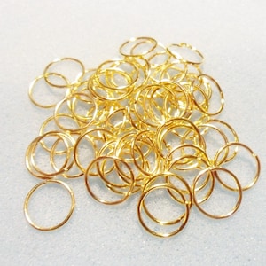 50 jump rings - 10mm - gold plated - opening jump rings - gold plated jump ring - large jump rings