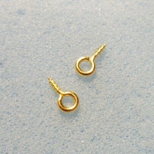 50 screw eye bails 8mm x 4mm gold plated gold plated eye bail gold screw eye bail image 4