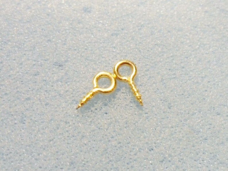 50 screw eye bails 8mm x 4mm gold plated gold plated eye bail gold screw eye bail image 2