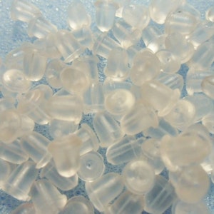 100 rubber ear nuts -  rubber earring backs - earring nuts - 4 x 4mm