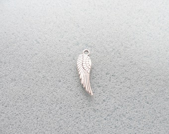10 silver angel wing charms - double-sided  - tibetan silver - 18mm x 5mm - tibet silver charm - angel wings - silver wings