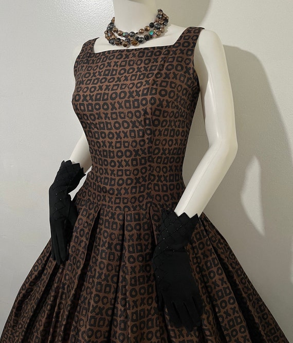 1950s Jonathan Logan XOXO novelty print dress and… - image 4