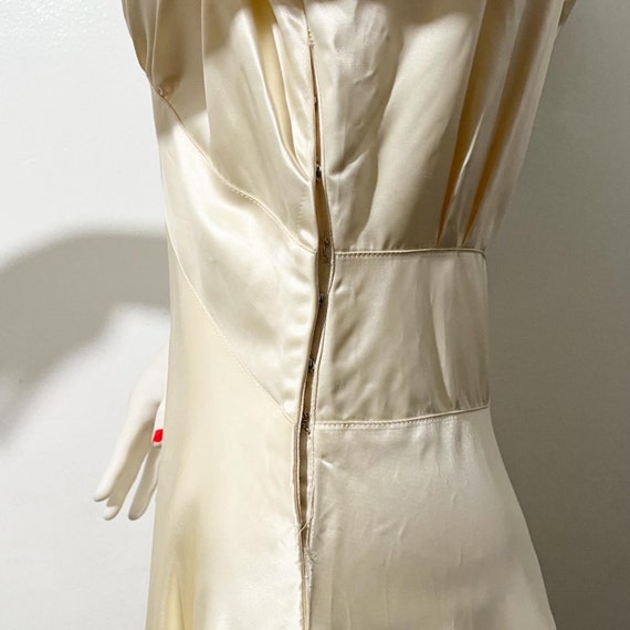 1930s satin evening gown with puff sleeves 30s pa… - image 6