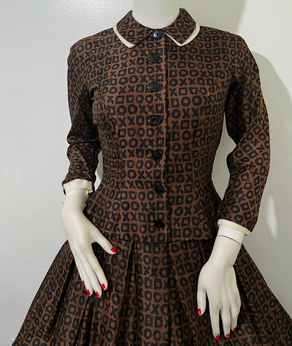 1950s Jonathan Logan XOXO novelty print dress and… - image 6