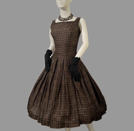 1950s Jonathan Logan XOXO novelty print dress and… - image 2