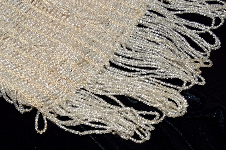 1930s Ivory-Colored Beaded Flapper Purse image 6