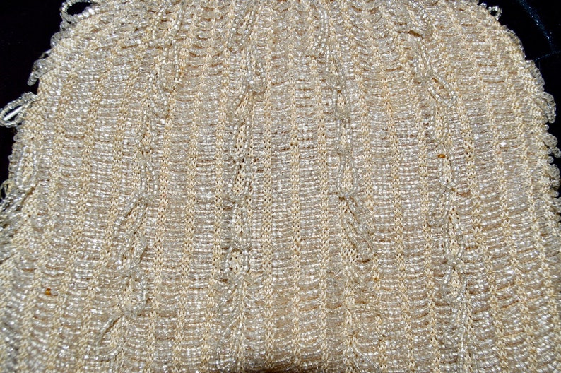 1930s Ivory-Colored Beaded Flapper Purse image 8