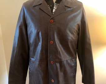 Derimod Brown Lambskin Mid-Length Men’s Jacket