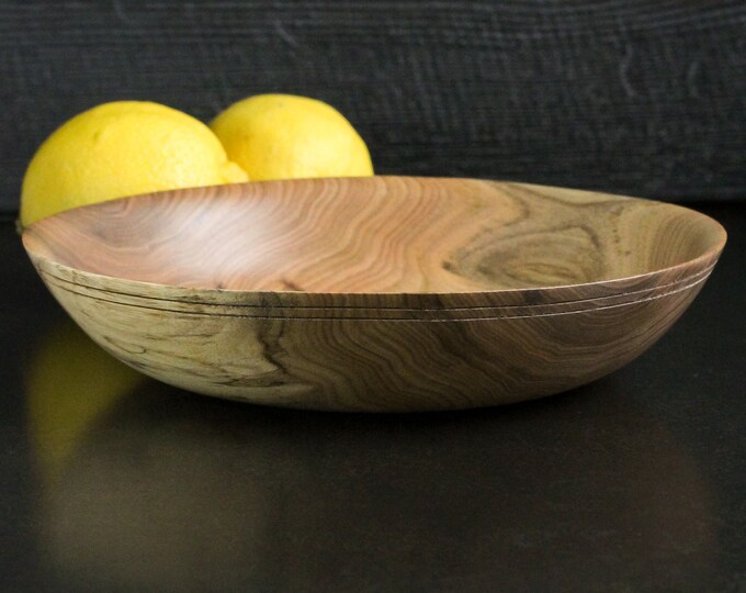 Butternut Wood Bowl With Grooved Rim Etsy
