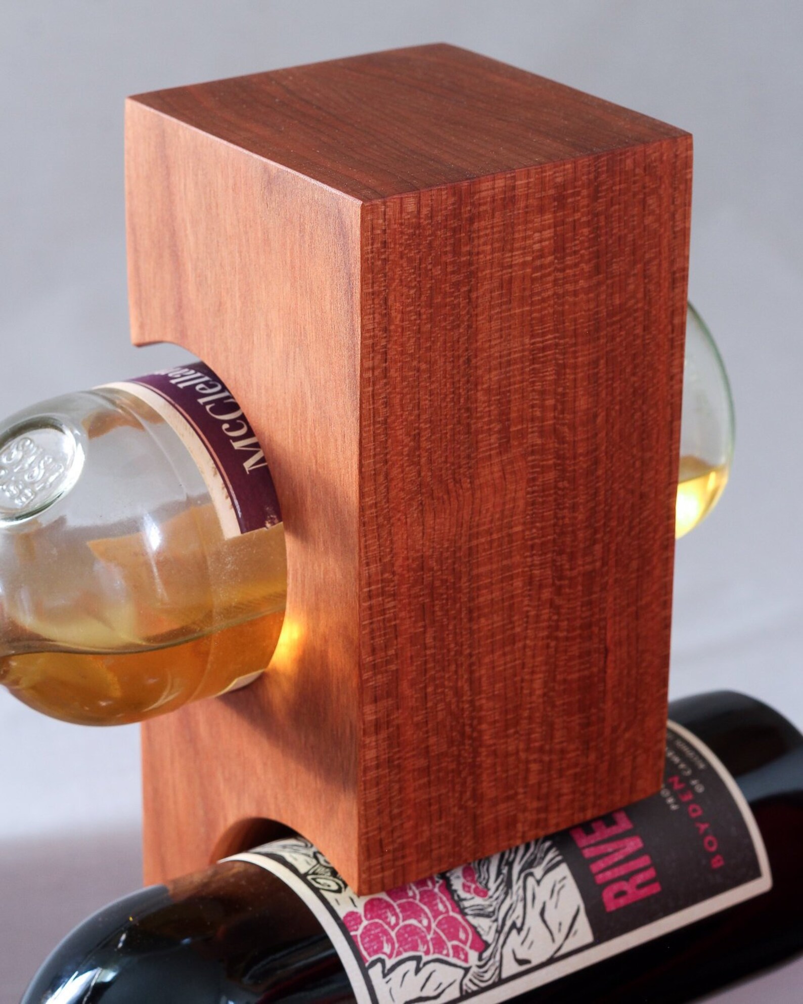 Custom Tabletop Wine Rack From Solid Cherry Wood, Hard Wood With Welded Steel Base Etsy Canada