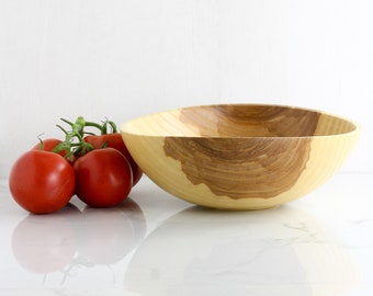 Medium Olive Ash Wood Dough Bowl, Handturned