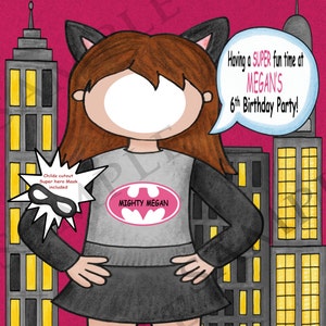 Superhero /Batgirl birthday decoration/ Batgirl Photo Prop Print/ Bat Girl Super Hero Decorations/ Super hero cut out, Printed & Shipped