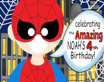 Spiderman Birthday Party Photo Prop /Super Heroes Spiderman Party Decoration, Personalized Life Size PRINT Cut Out, 24 x 48 Print