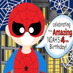 Spiderman Birthday Party Photo Prop /Super Heroes Spiderman Party Decoration, Personalized Life Size PRINT Cut Out, 24 x 48 Print