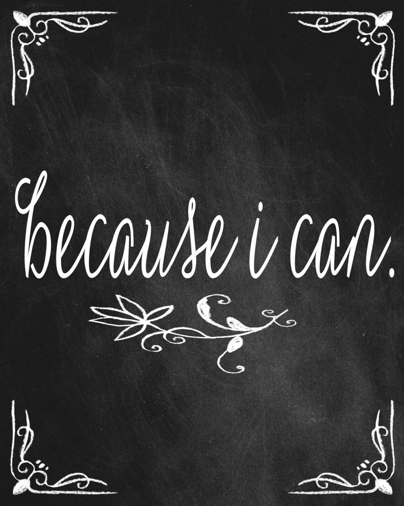 Quote Print Printable Wall Art Inspirational Quote Because | Etsy