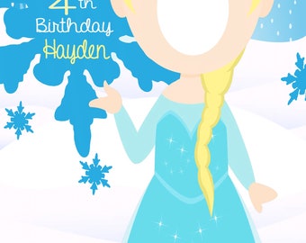 Frozen Elsa Birthday Party decorations Cut out/Elsa birthday party backdrop Print, frozen birthday party, Life size cut out/printed