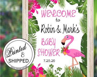 Flamingo Welcome Sign, Let's Flamingle, Flamingo Baby Shower, Flamingo Poster, Lets Get Flocked, Flamingo Birthday, Printed & Shipped