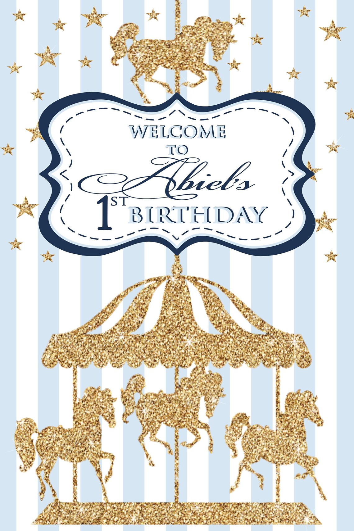 Carousel Birthday Welcome Sign,boys First Birthday Decorations ...