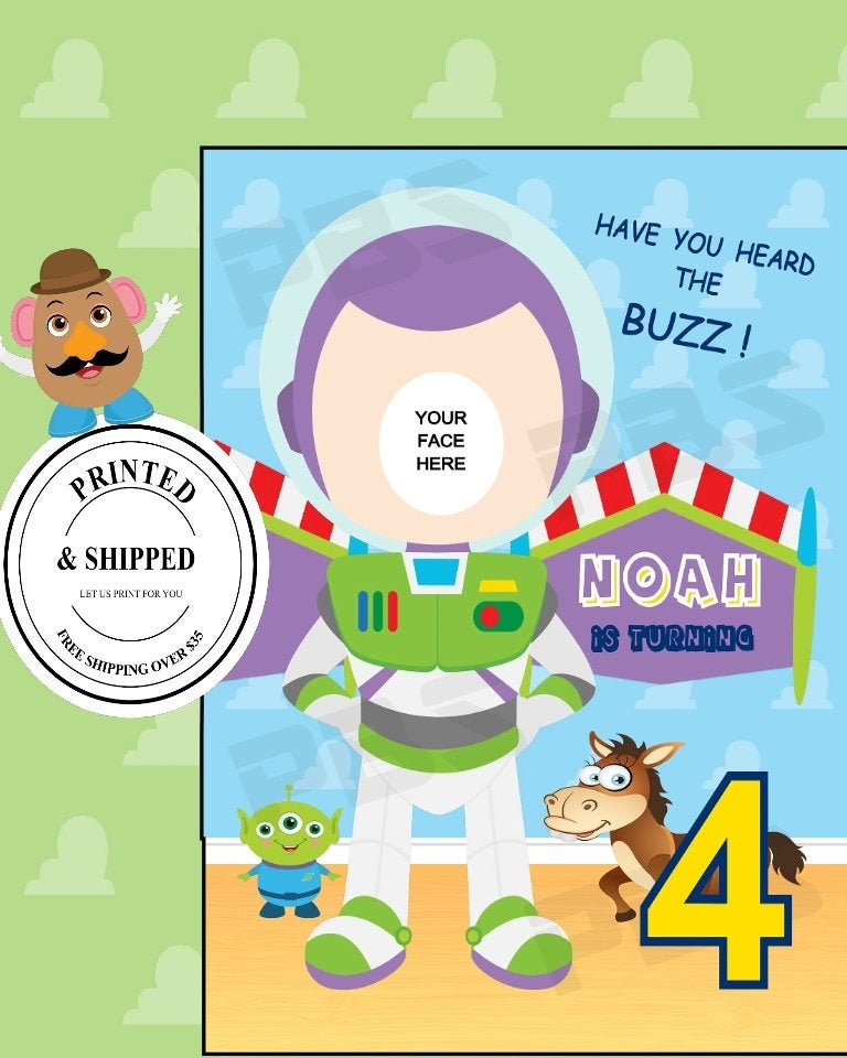 Toy Story Buzz Light Year PRINTED lifesize print Cut out Buzz decorations PRINTED sign Toy Story Birthday Party backdrop