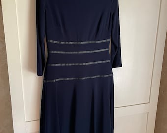 ralph lauren navy blue fitted dress