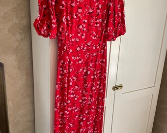 old navy red print dress