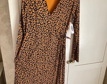 old navy navy/rust print dress