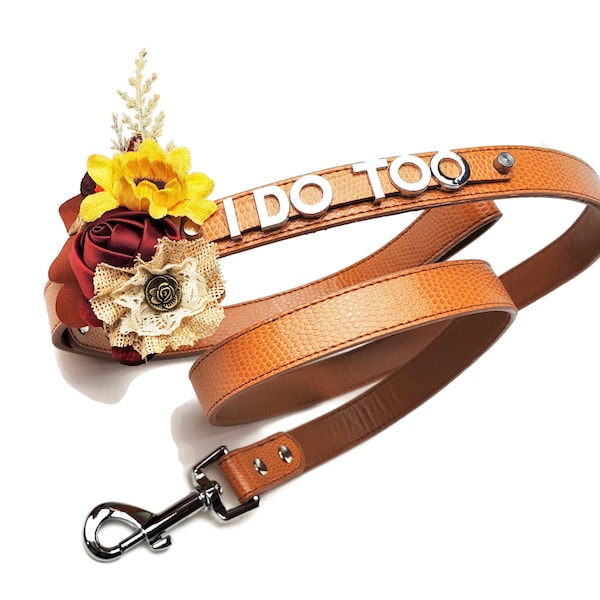 Sunflower Collar and leash | Wedding Dog Collar | 18 Color Choices | country wedding | XXS- 2XL | Sunflower wedding