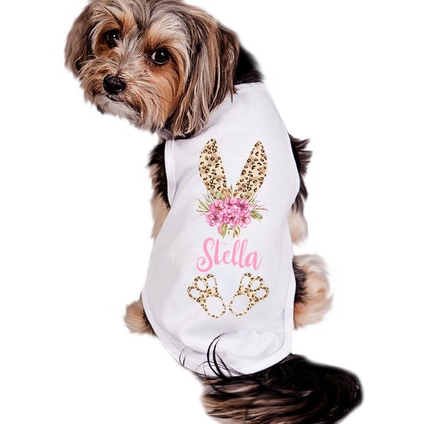 Cheetah Bunny Easter dog shirt | Personalized Easter tee | Easter Dog outfit | XXS-5XL | Dog Lover | Easter shirt for dogs