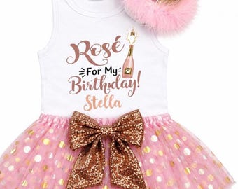 Dog Birthday outfit | Rosé Birthday Dog package | Dog birthday | Girl Dog Birthday | Personalized Birthday dog shirt
