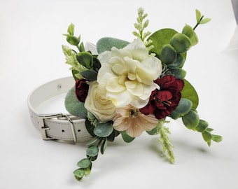 Succulent Wedding Collar | Succulent Flowers  | Burgundy wedding | Flower Dog collar | Wedding Dog Collar | Succulent Dog Collars