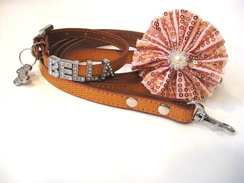 XXS Dog Collar Personalized Dog Collar With Flower Slider Etsy