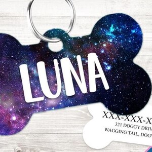 Celestial Dog Collar | Personalized Dog Collar | Dog name collar | Celestial cat collar | Cosmic Dog Collar | Star Galaxy Dog Tag image 7